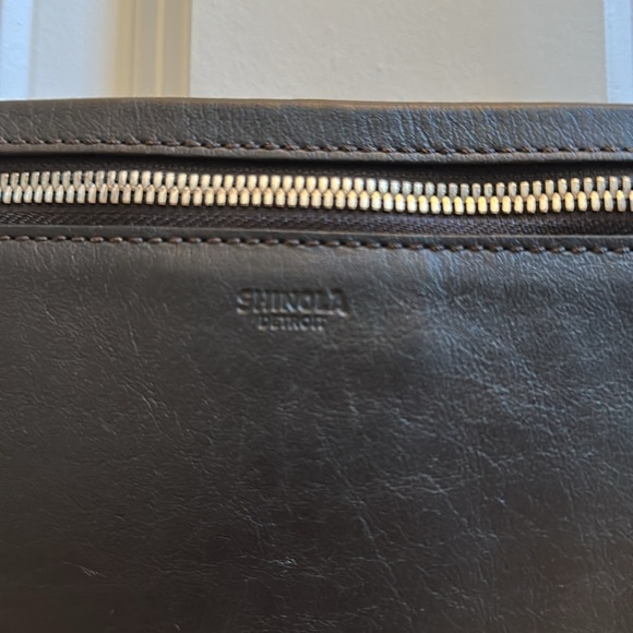 Shinola Detroit Black Leather Slim Crossbody - Picture 3 of 12